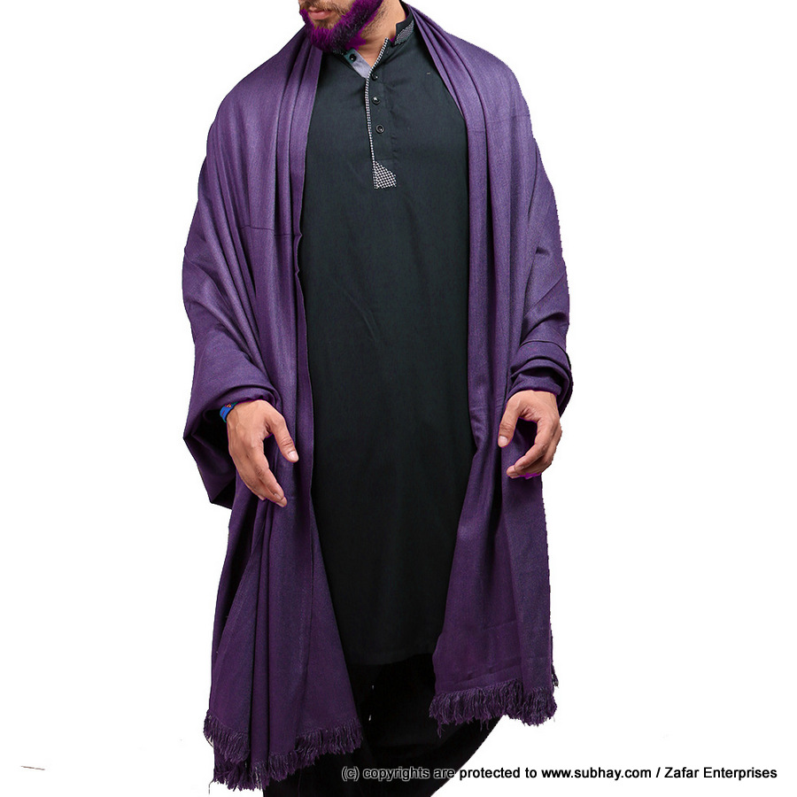 Mix Woolen Purple (Jamuni) Plain Kashmiri Shawl For Him SHL-066-6 Mix Woolen Purple (Jamuni) Plain Kashmiri Shawl For Him SHL-066-6