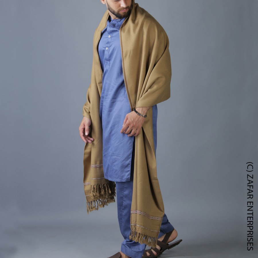 Buy Light Golden Pure AcroWoolen Dhussa Shawl For Man SHL03030 Online in Pakistan