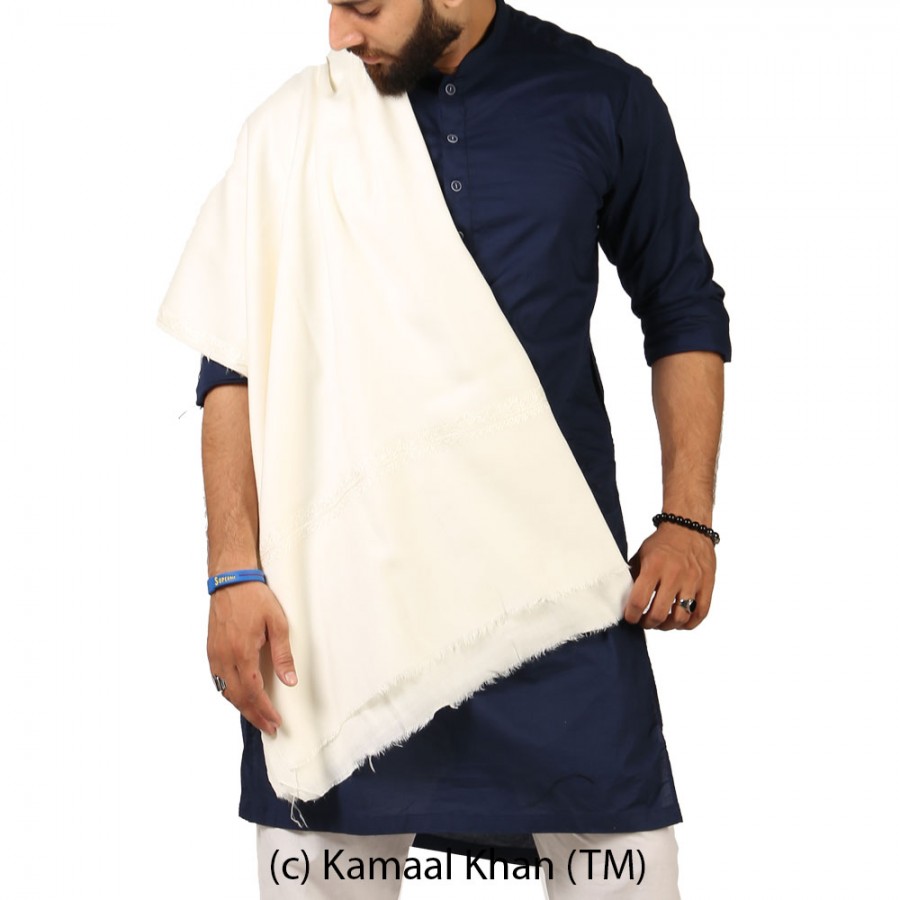 White Water Pashmina Handamde Kingri Shawl For Him SHL-244-1