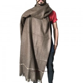 Dark Brown Premium Bannu Pashmina Handmade Sawati ..