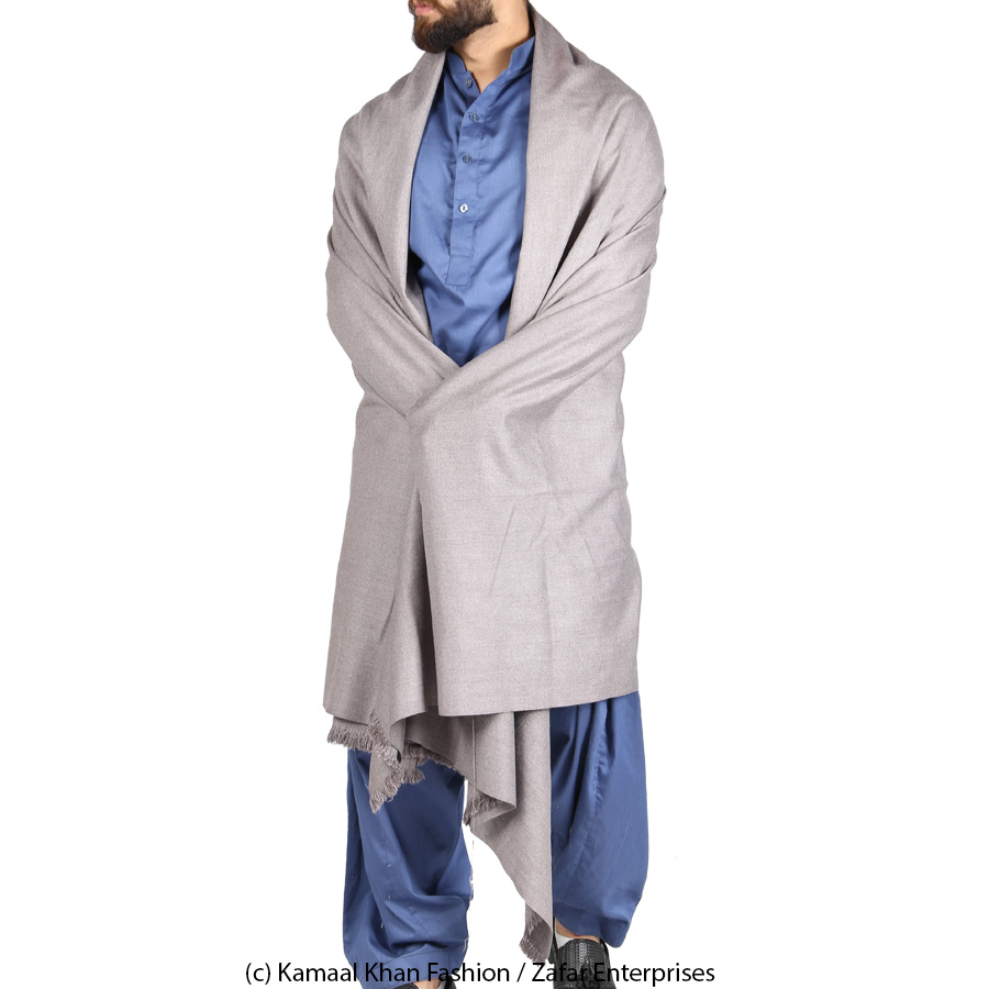 Mix Woolen Grey  Color Kashmiri Lohi Shawl SHL-066-3
