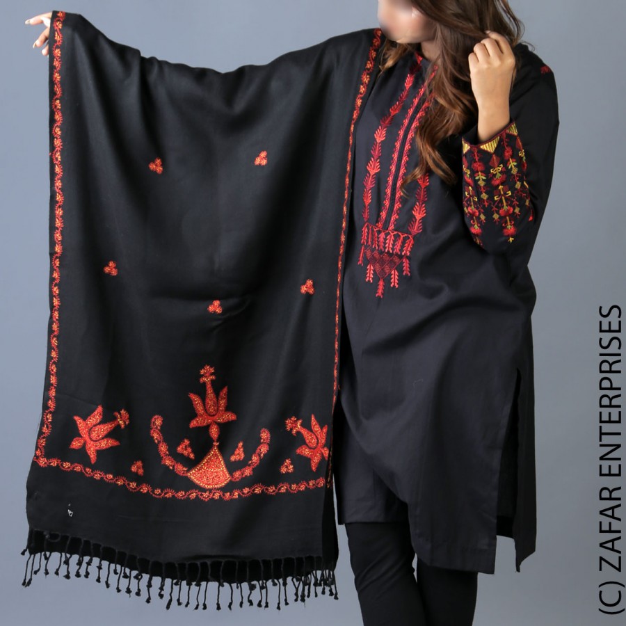 Black Handmade Karela Mufler / Stole SHL-284-2