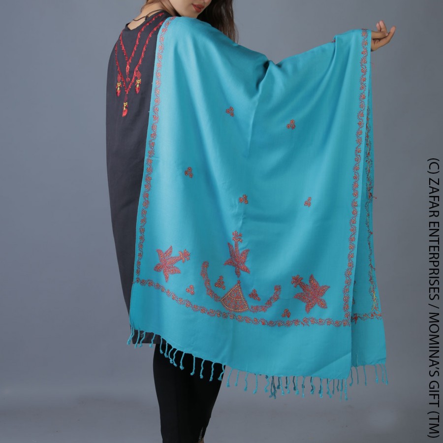 Blue Handmade Karela Muffler / Stole SHL-284-5