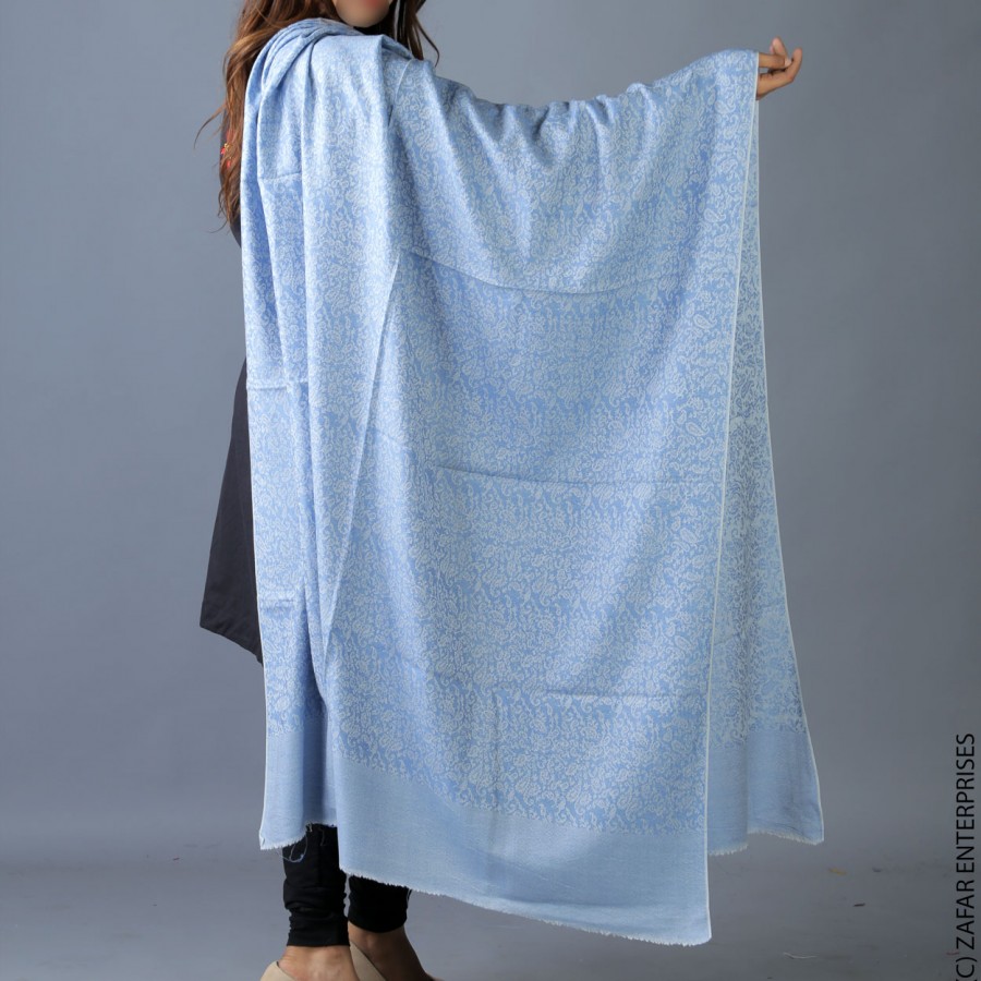 Blue Sharing Pure woolen Shawl or Stole for Her SHL-288-4