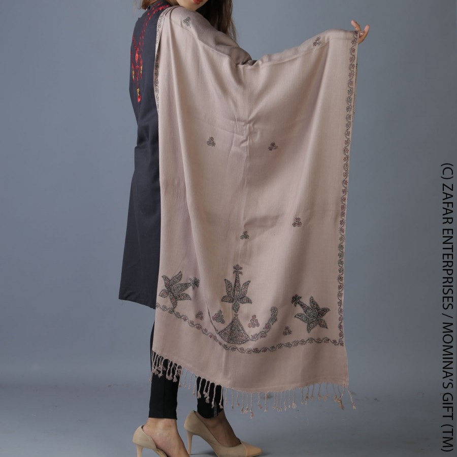 Grey Handmade Karela Muffler / Stole SHL-284-9