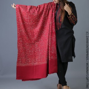Red Color Kashmiri Block Print Work Palla Shawl For Her SHL-210-13