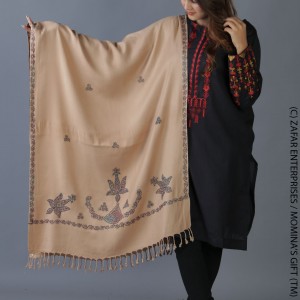 Beige Handmade Karela Muffler / Stole SHL-284-1