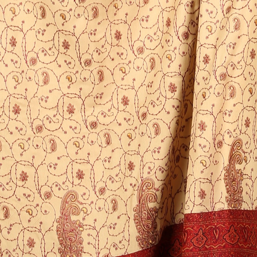 Beige Color Kashmiri Style Jaal Jacquard Shawl For Her SHL-212-2