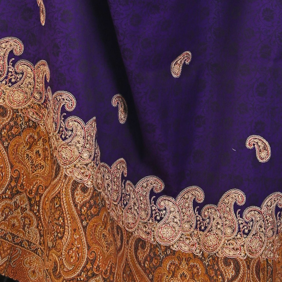 Purple Color Kashmiri Jaal Kani Palla Shawl For Her SHL-213-6