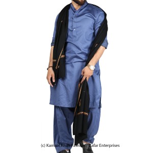 Black Kashmiri Kingri Work (Handmade) Shawl For Him SHL-175-1 Black Kashmiri Kingri Work (Handmade) Shawl For Him SHL-175-1