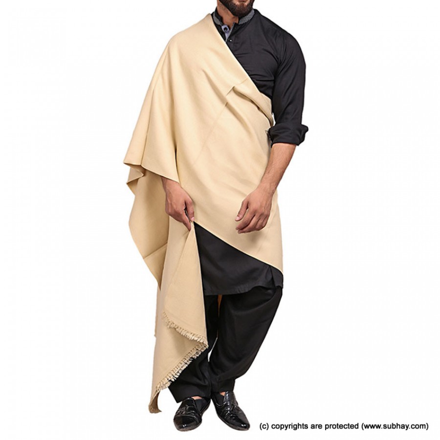 Skin Color Pure Woolen Light Weight Shawl For Him SHL-168-1