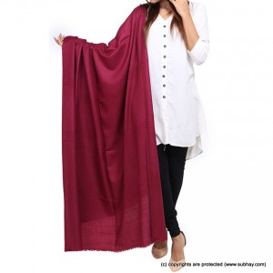 Pure Woolen Maroon Color Kashmiri Lohi Kullu (Light Weight) Shawl For Her SHL-160-1