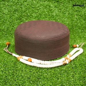 Maroon Premium Quality Quilted Turban Cap / Hat / Kufi (Barkat Koofi)  IBZ-402-10