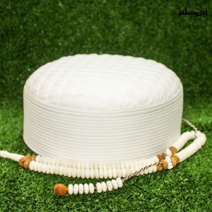 White Premium Quality Quilted Turban Cap / Hat / Kufi (Barkat Koofi)  IBZ-402-12