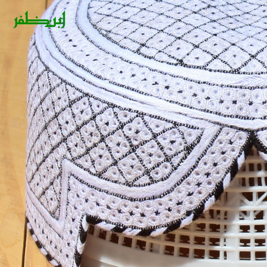 White Rumali Sindhi Cap or Topi MKC-952