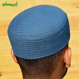 Blue Noori Koofi Embroidered Namaz Cap | Prayer Cap / Kufi IBZ-NK-8