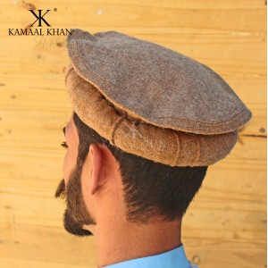 Light Brown - Afghan Pakul Chitrali Cap Pakol Hat Peshawari Handmade 100% Fine Quality HCC-24