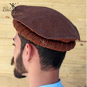Special Dark Brown - Afghan Pakul Chitrali Cap Pakol Hat Peshawari Handmade 100% Fine Quality HCC-30