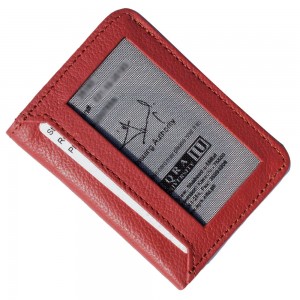 Maroon Genuine Leather Men's Minimalist Cardholder Wallet
