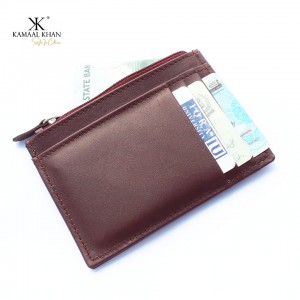 Shine Tan Genuine Mild Leather Men's Zipper Purse Wallet For Men | No Fold Simple Wallet Clasp