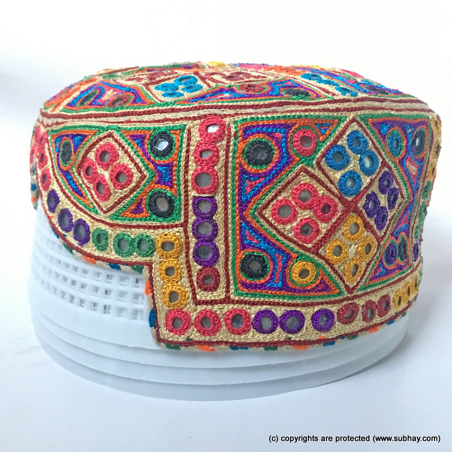 Buy Yellow CTC Mutlicolor Bugti / Balochi Cap or Topi MKC-885 In ...
