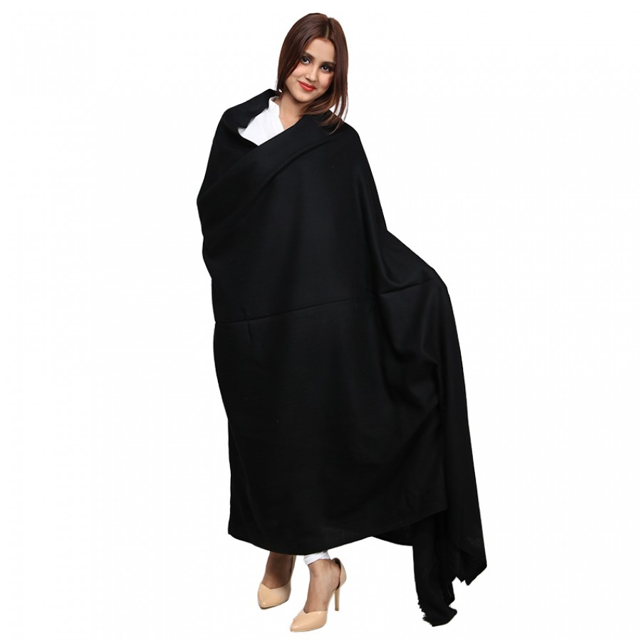 Buy Woolen Pashmina Black Color Kashmiri Shawl For Her SHL-074-2