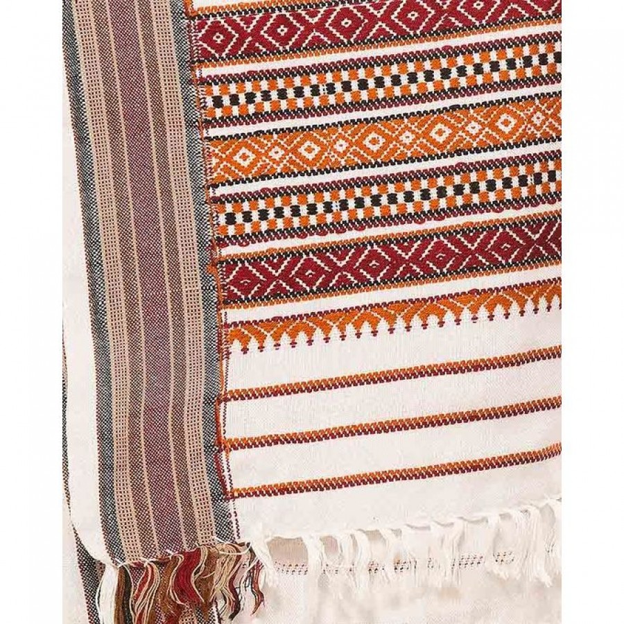 BUY White Color Sindhi Tharri / Embroidered Shawl SHL-102 - Online in ...