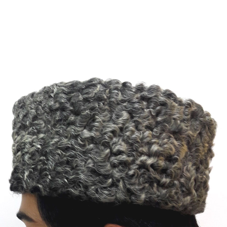 Dark Gray Persian Lamb / Karakul / Camel Skin Jinnah Cap  D-33