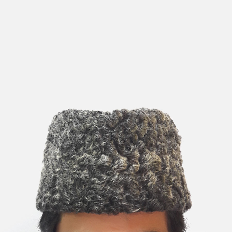 Dark Gray Persian Lamb / Karakul / Camel Skin Jinnah Cap  D-33