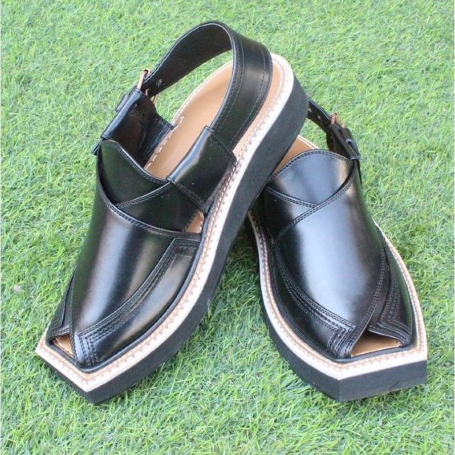 kaptaan chappal black