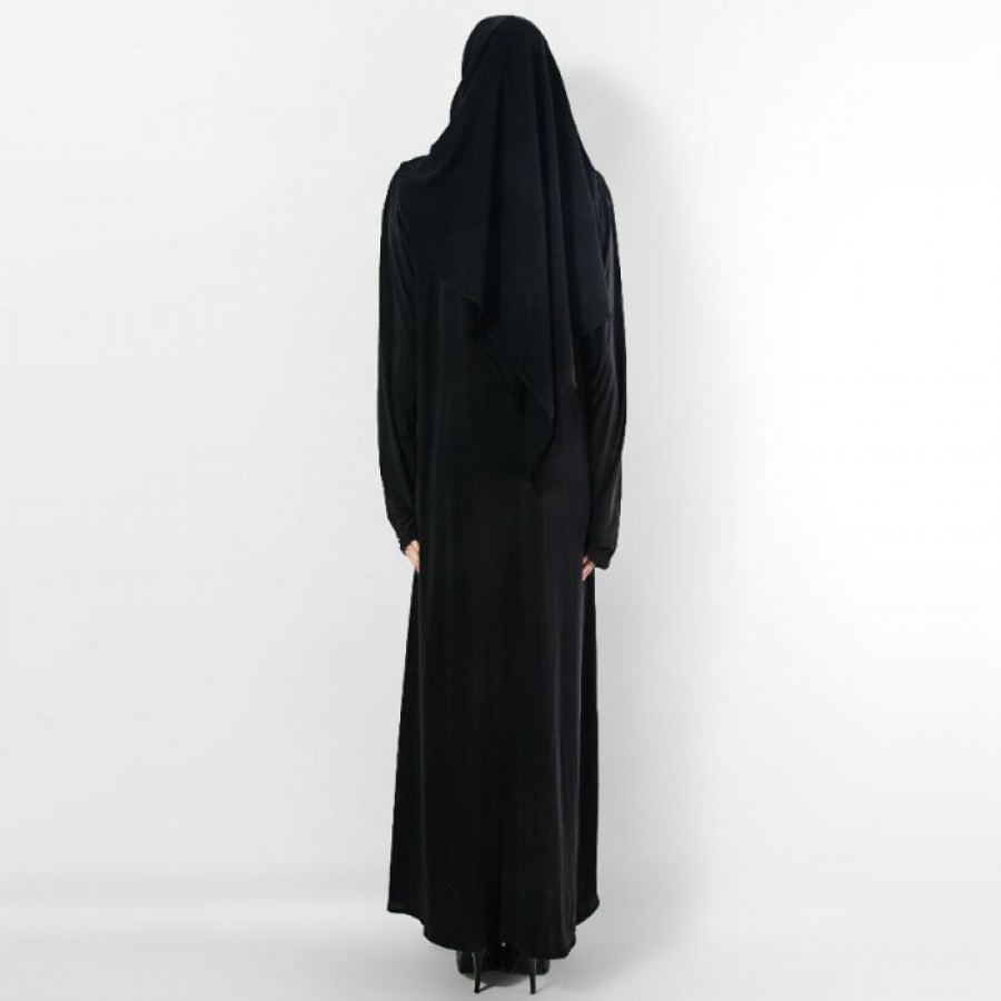 Fine Quality Women's Polyster Front-Open Abaya / Burqa AME-002 - Black