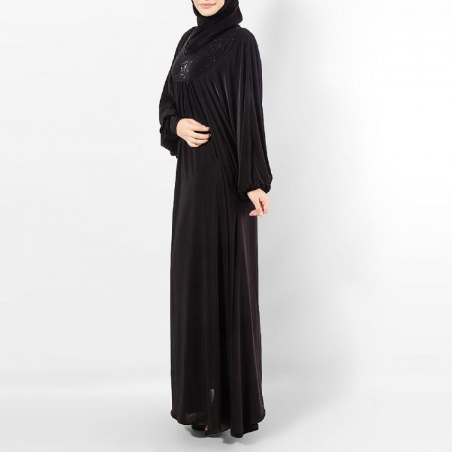 Fine Quality Women's Jersey Abaya / Burqa AME-003 - Black