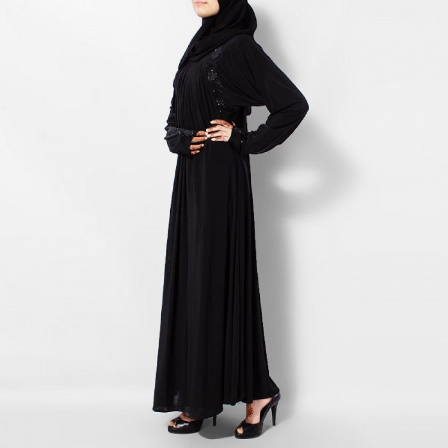 Fine Quality Women's Polyster Abaya / Burqa AME-005 - Black