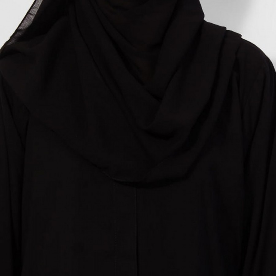 Fine Quality Women's Polyster Front-Open Abaya / Burqa AME-007 - Black