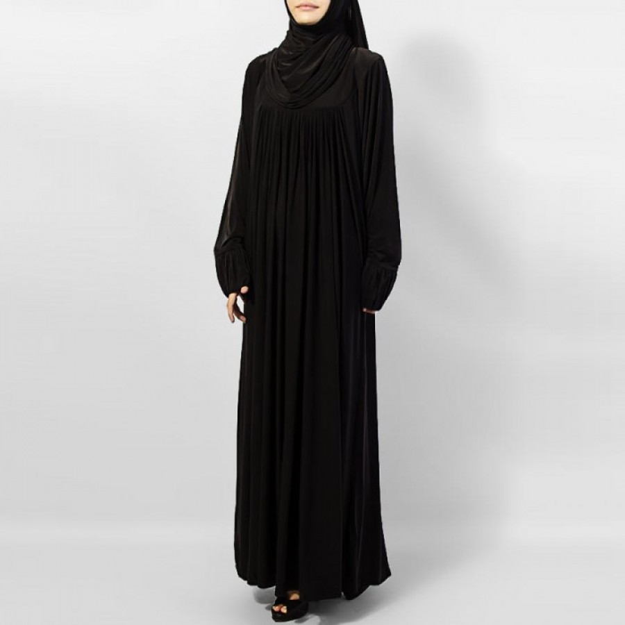Fine Quality Women's Polyster Front-Open Abaya / Burqa AME-008 - Black