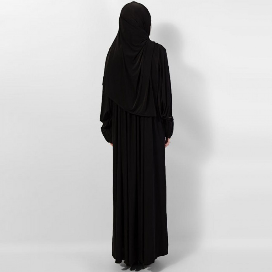 Fine Quality Women's Polyster Front-Open Abaya / Burqa AME-008 - Black