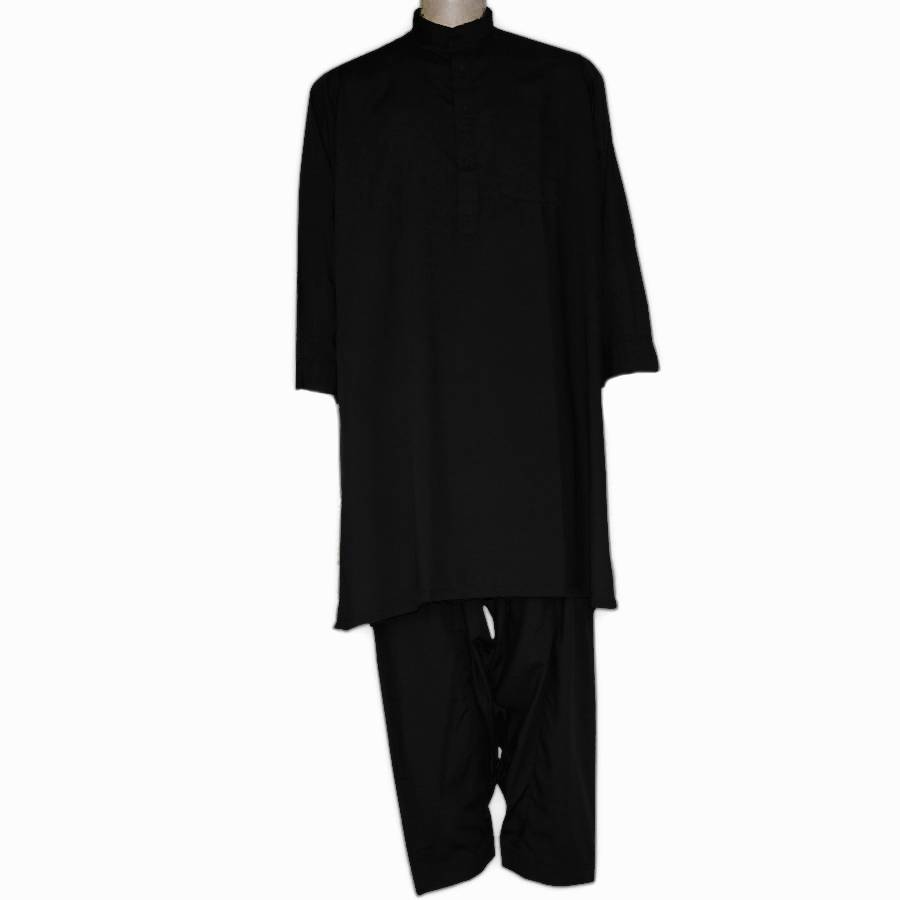 Black Cotton Kurta Shalwar For Him KS-005