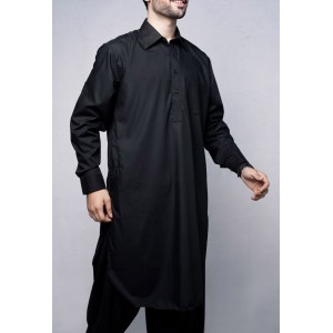 Black Cotton Kameez Shalwar For Him KS-006