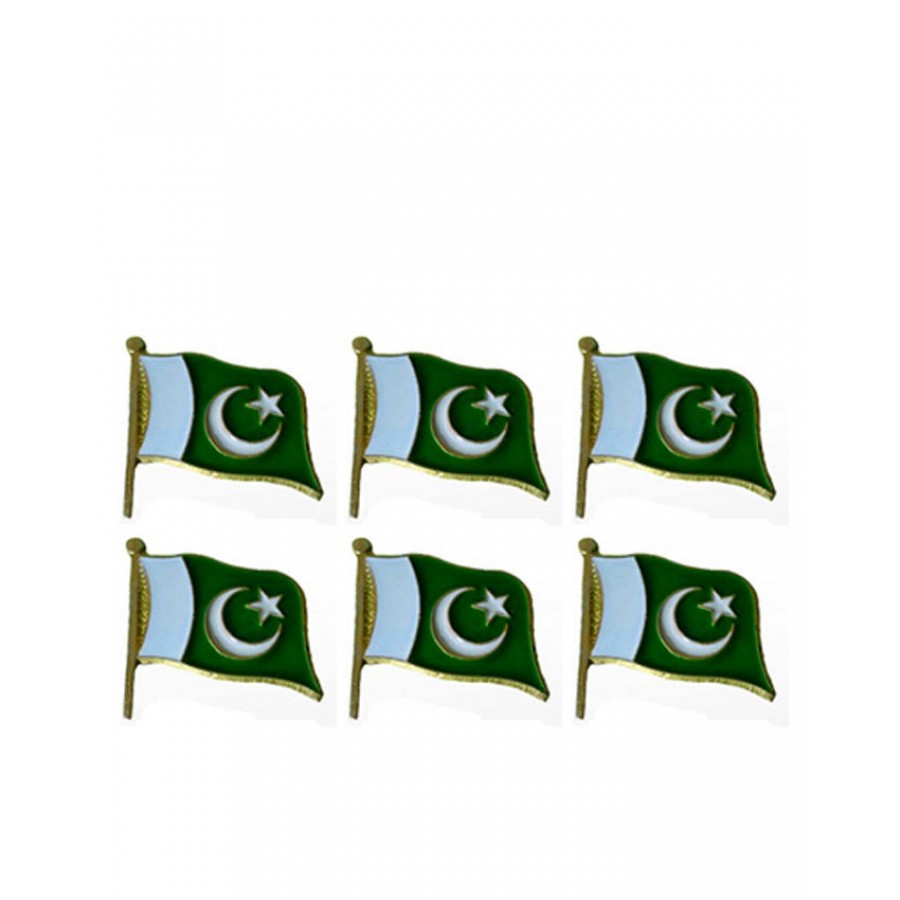 Pack of 6 Pakistan Flag Badges PAK-016